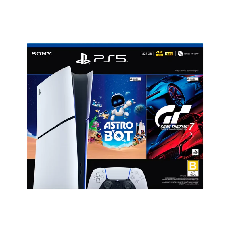 PS5 Slim · Astro Bot y Gran Turismo 7